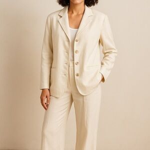 Kyriako & Dion by Stephan Caras Vintage Linen Button-up Oversized Jacket Tunic 6